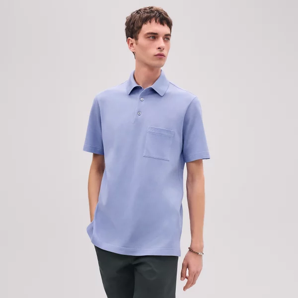 H EMBROIDERED BUTTONED POLO SHIRT